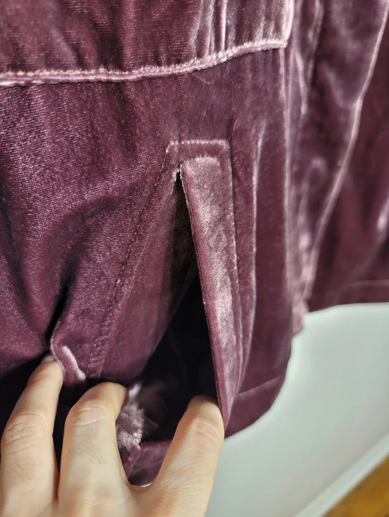 Velvet Muave Utility Jacket Dark Academia Grunge Whimsigoth Sz L Witchy Preppy - Picture 8 of 10